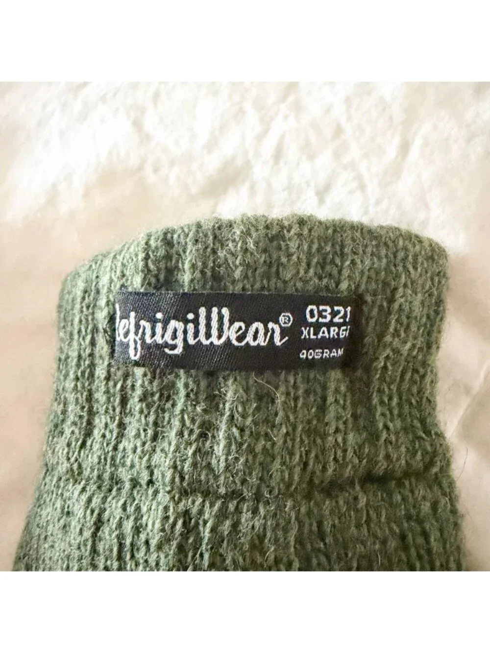 RefrigiWear Olive Green Knit Winter Work Gloves XL Insulated Cold Weather